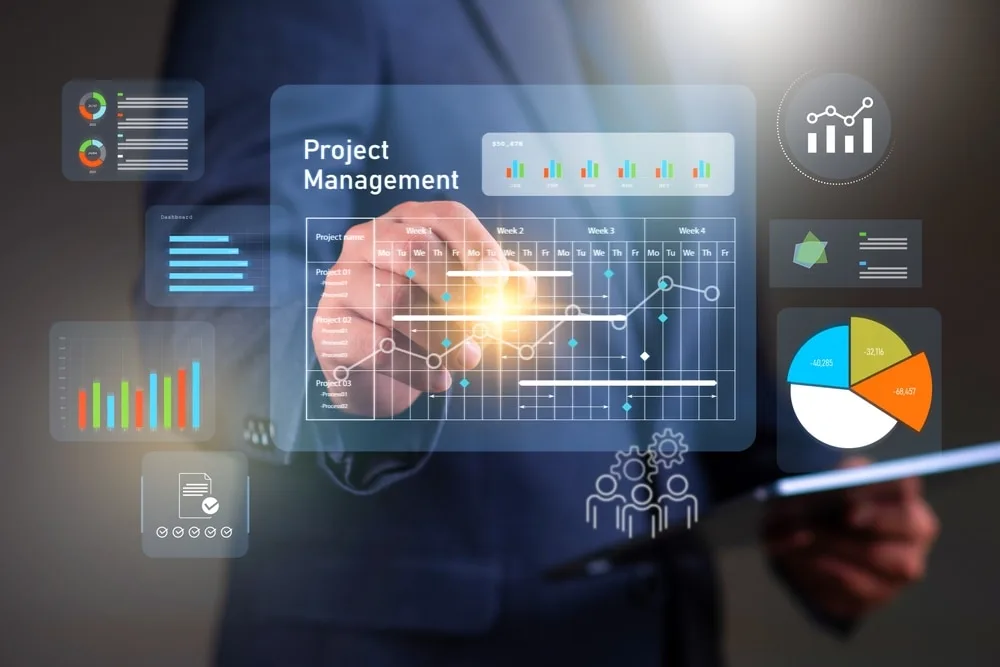 Project Managementの工程表とグラフを操作